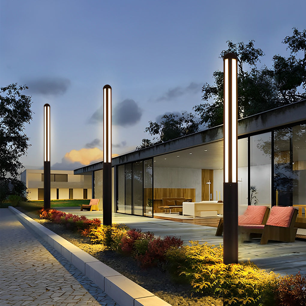 Modern Waterproof LED Tall Garden Bollard Light