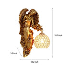 European Retro Angel Wall Sconce with Crystal Ball - Premium Resin Wall Lamp