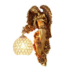 European Retro Angel Wall Sconce with Crystal Ball - Premium Resin Wall Lamp