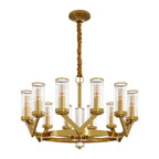 Luxury Copper Glass Drop Chandelier - Elegant Ceiling Light