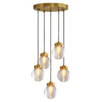 Luxury Copper and Glass Chandelier - Modern Ceiling Light