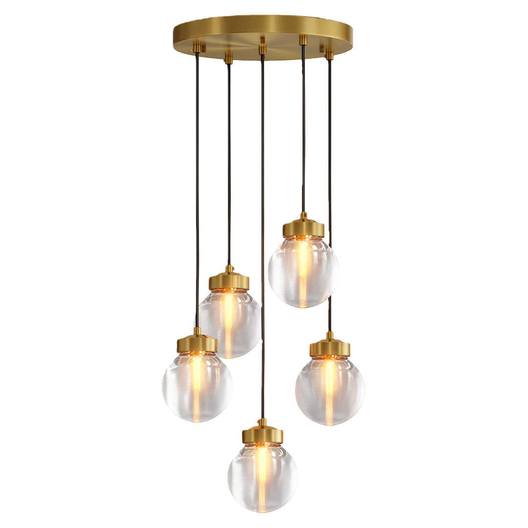 Luxury Copper and Glass Chandelier - Modern Ceiling Light