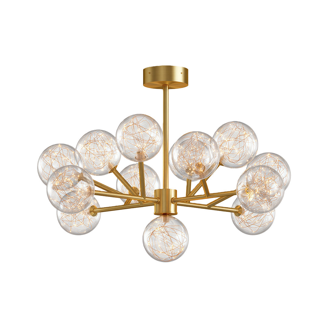 Contemporary Glass Globe Chandelier - Starry Sky Ceiling Light