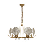 Modern Copper and Glass Shell Chandelier Ceiling Light