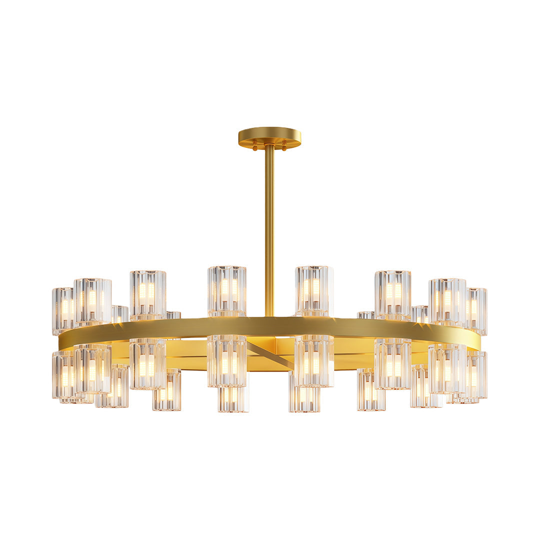 Premium Crystal Chandelier with Copper Ceiling Fixture