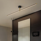 Minimalist Black and Gold LED Semi Flush Mount Ceiling Light