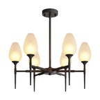 Modern Brass Glass Chandelier - Minimalist Ceiling Light