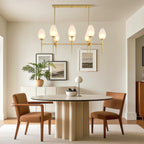 Modern Brass Glass Chandelier - Minimalist Ceiling Light