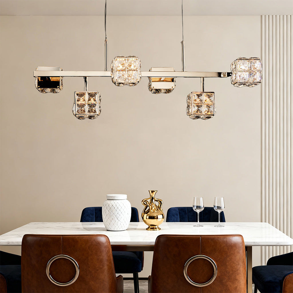 Modern Crystal Cube Ceiling Chandelier