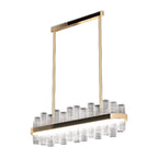 Contemporary LED Chandelier with Crackled Glass Shade