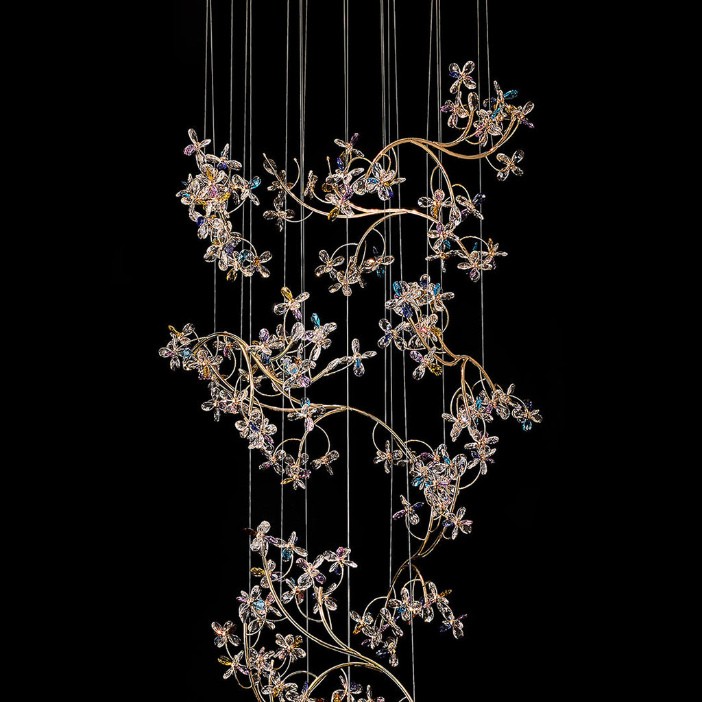 Elegant Crystal Rotating Chandelier for Staircase