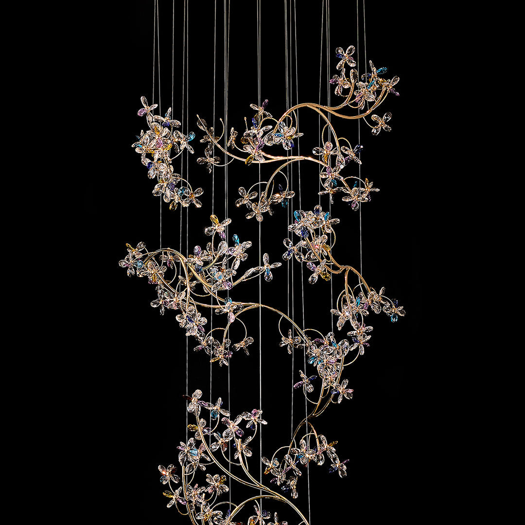 Elegant Crystal Rotating Chandelier for Staircase