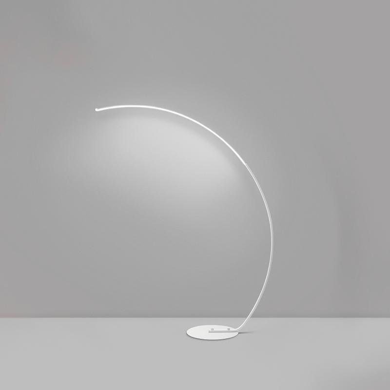 Modern Aluminum LED Arcing Floor Lamp with Remote Control