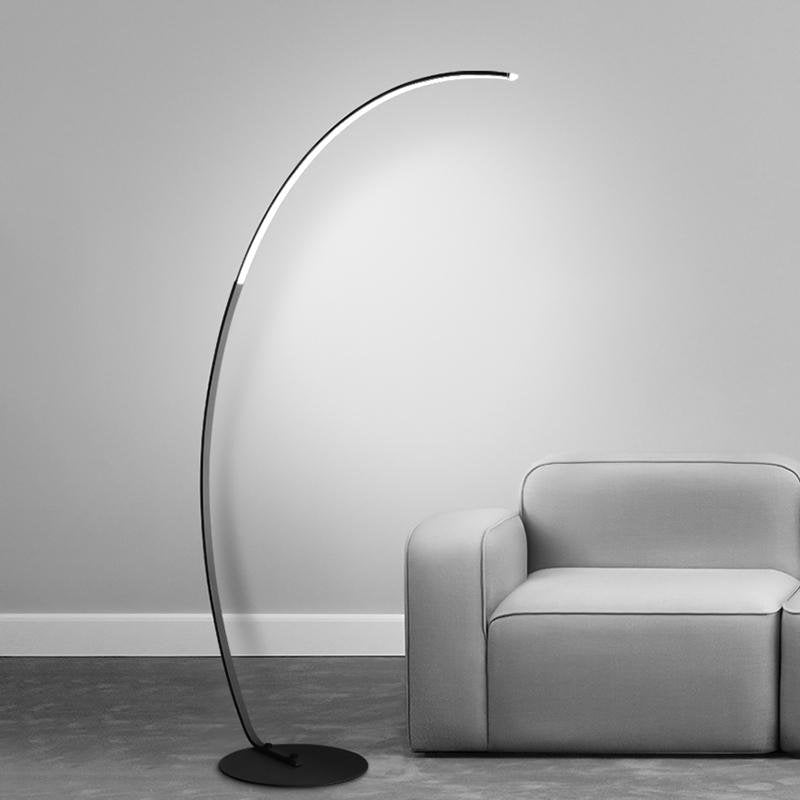 Modern Aluminum LED Arcing Floor Lamp with Remote Control
