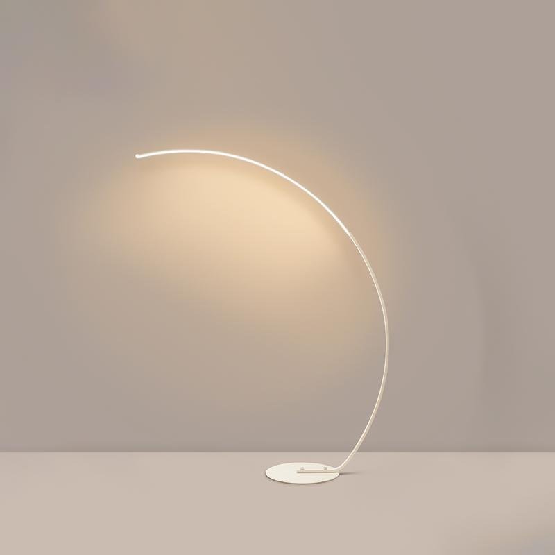 Modern Aluminum LED Arcing Floor Lamp with Remote Control