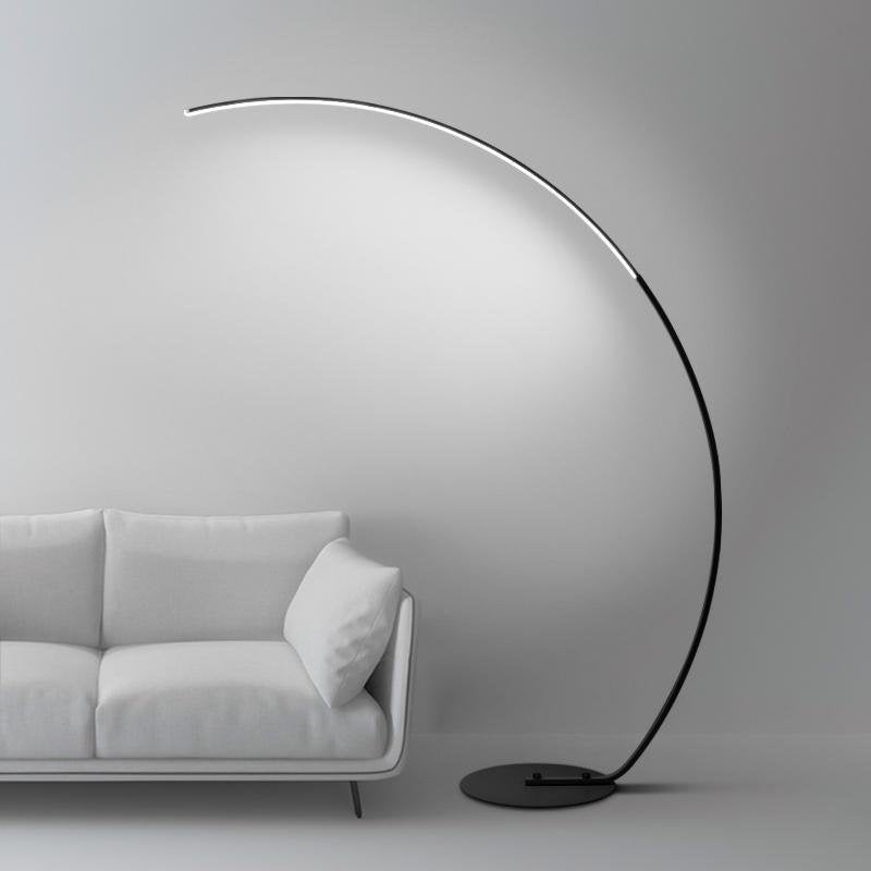 Modern Aluminum LED Arcing Floor Lamp with Remote Control