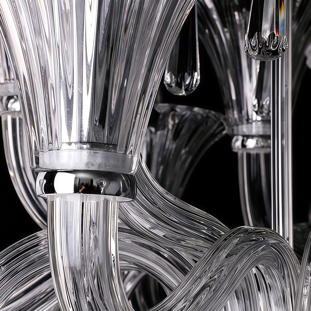 Elegant French Art Glass Ceiling Chandelier
