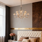 Elegant French Art Glass Ceiling Chandelier