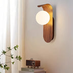 Mid-Century Minimalist Wood Grain LED Wall Lights