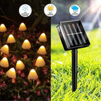 Premium Outdoor Mini Mushroom RGB Solar String Lights - 16.4 ft