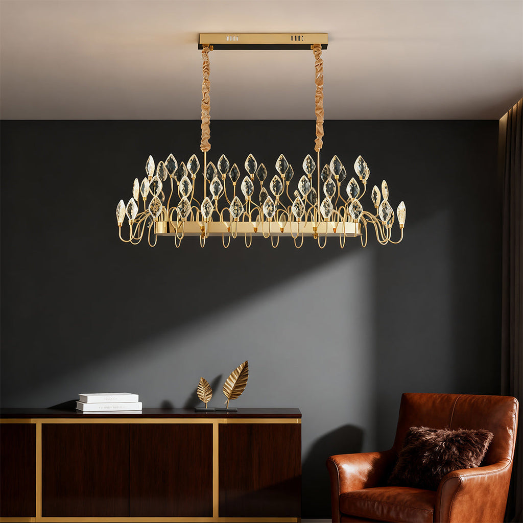 Luxury Gold LED Crystal Chandelier Ceiling Light