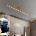 Minimalist Black and Gold LED Semi Flush Mount Ceiling Light