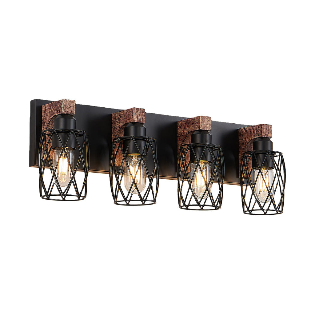 Premium Black Metal Cage Vanity Light for Bathroom Mirrors