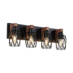 Premium Black Metal Cage Vanity Light for Bathroom Mirrors