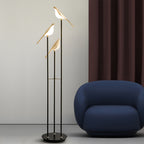 Contemporary 3-Head Bird Floor Lamp - Artistic Accent Lighting