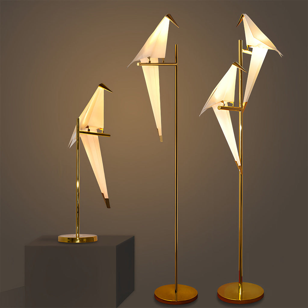 Modern Gold Accent Origami Crane Wall Light