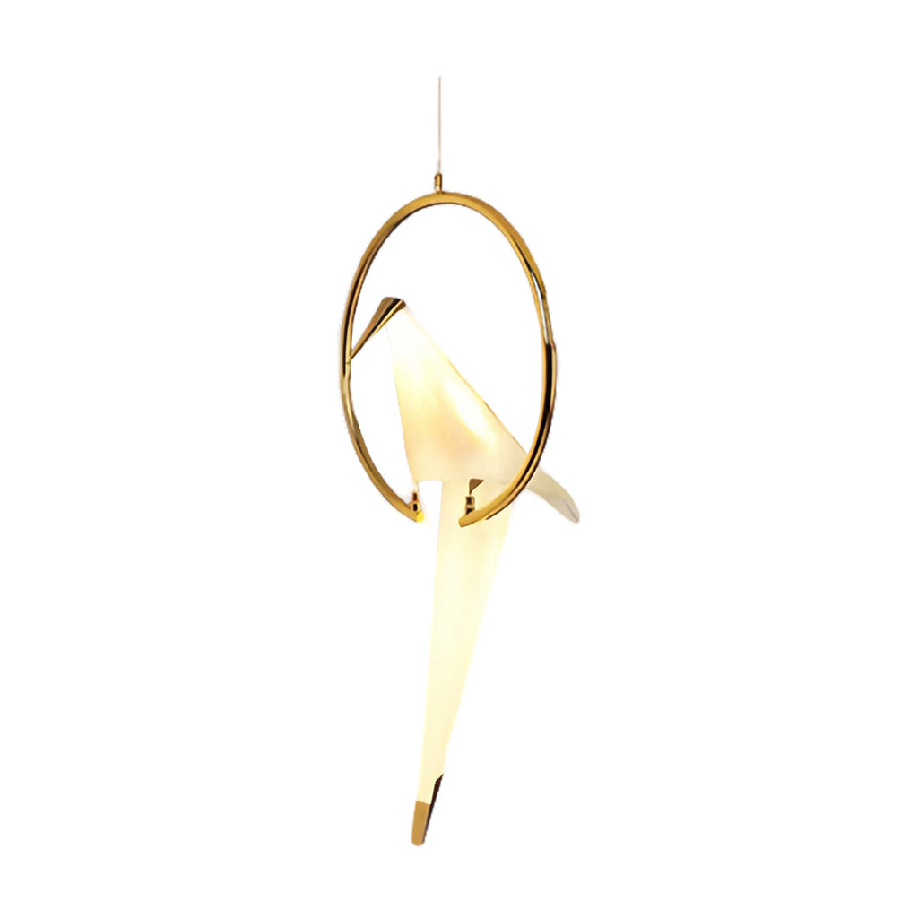 Modern Gold Accent Origami Crane Wall Light