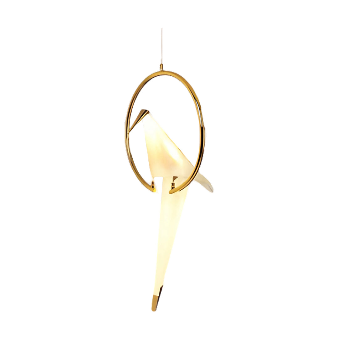 Modern Gold Accent Origami Crane Wall Light