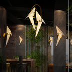 Modern Gold Accent Origami Crane Wall Light