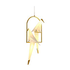 Modern Gold Accent Origami Crane Wall Light