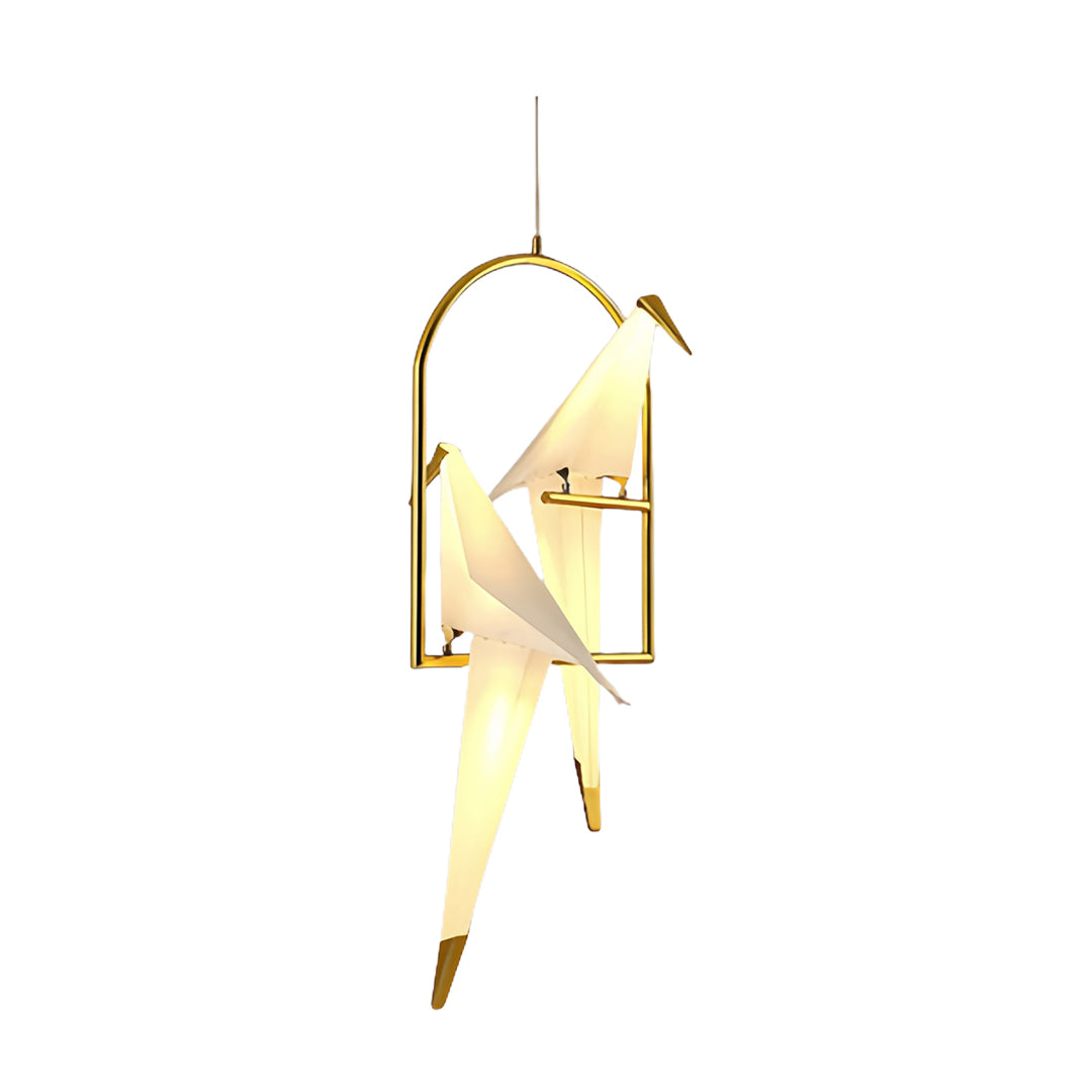 Modern Gold Accent Origami Crane Wall Light