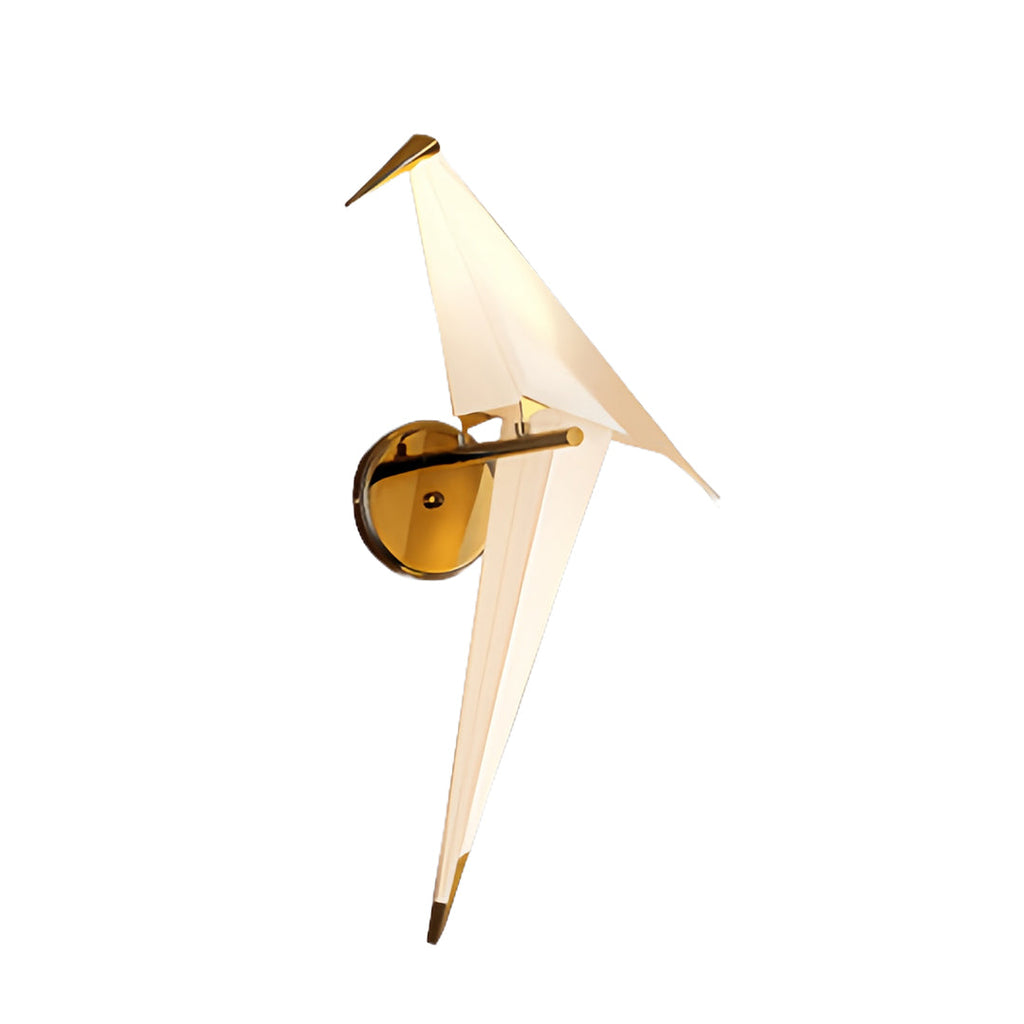 Modern Gold Accent Origami Crane Wall Light
