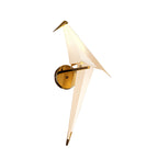 Modern Gold Accent Origami Crane Wall Light