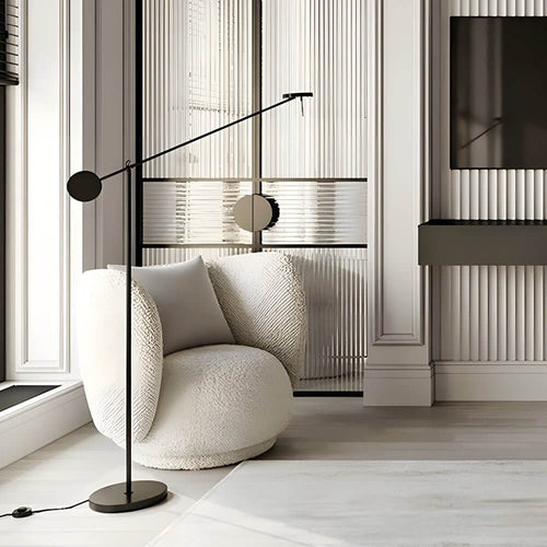 Adjustable Black LED Floor Lamp with Hidden Light