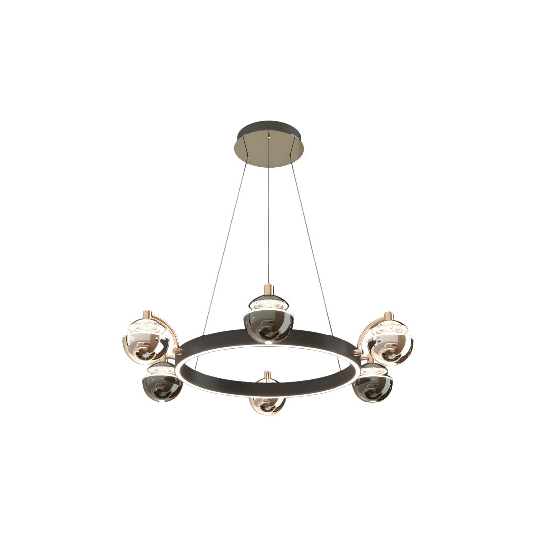 Modern Black and Gold LED Chandelier Ceiling Light