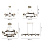 Modern Black and Gold LED Chandelier Ceiling Light