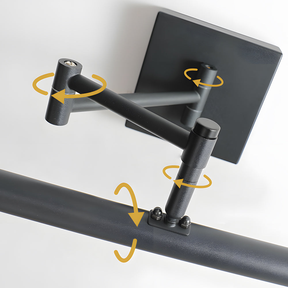Premium Black Metal Swing Arm Vanity Light for Bathroom