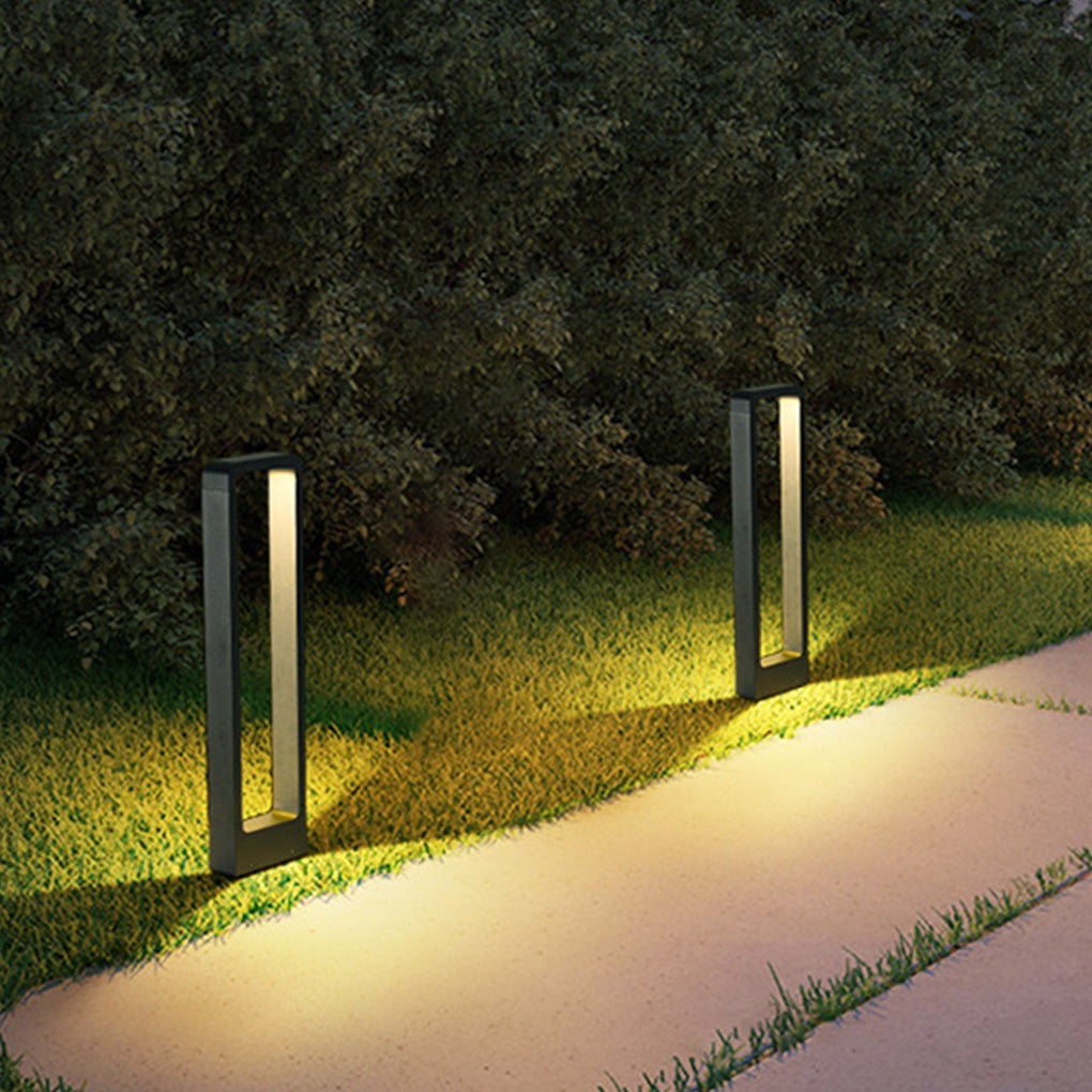 Modern Waterproof Black Bollard Light for Outdoor Use