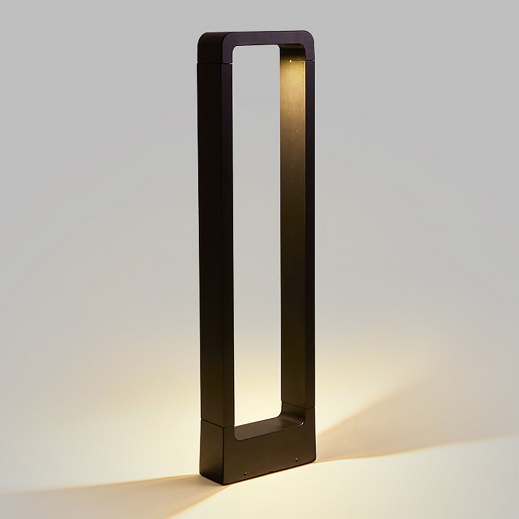 Modern Waterproof Black Bollard Light for Outdoor Use