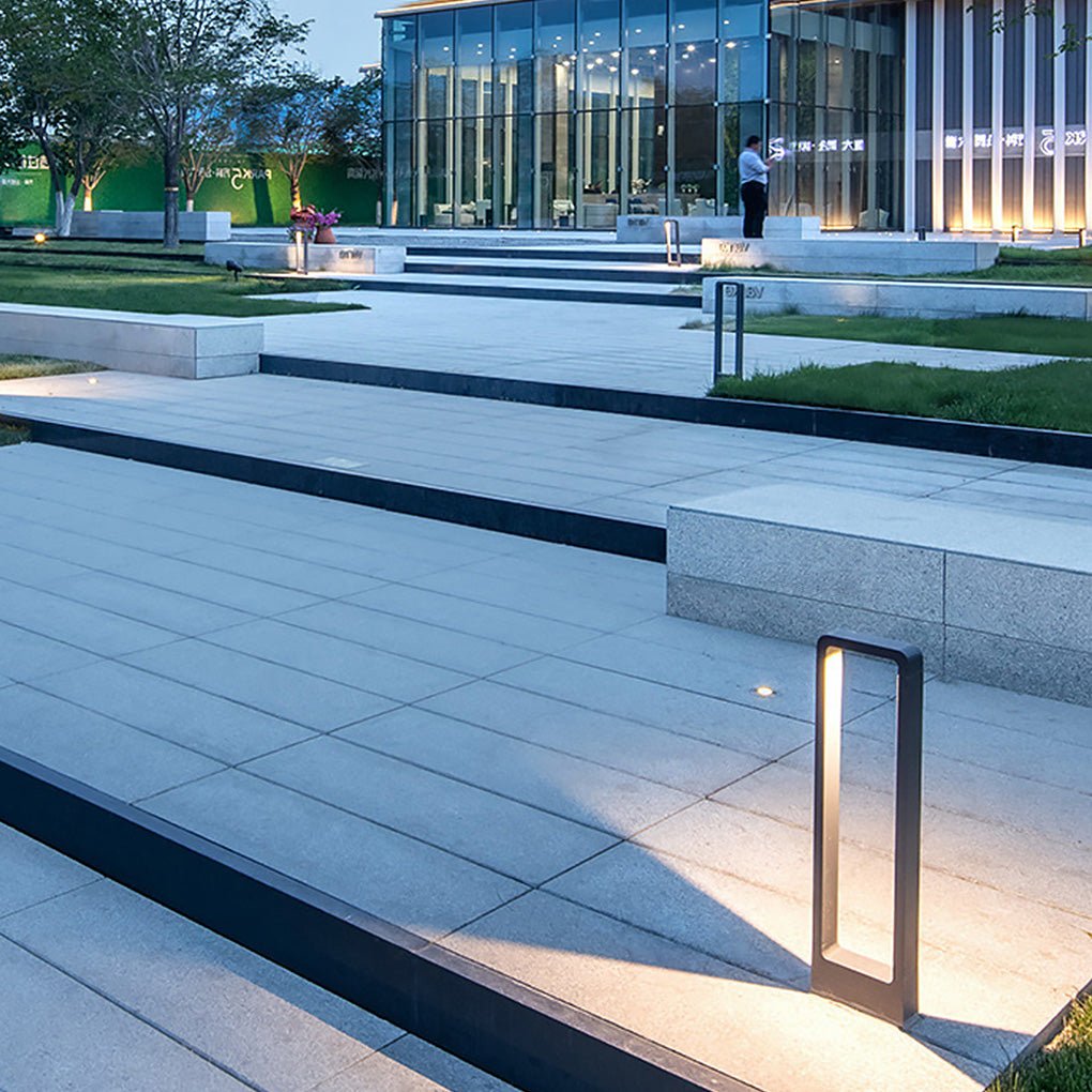 Modern Waterproof Black Bollard Light for Outdoor Use