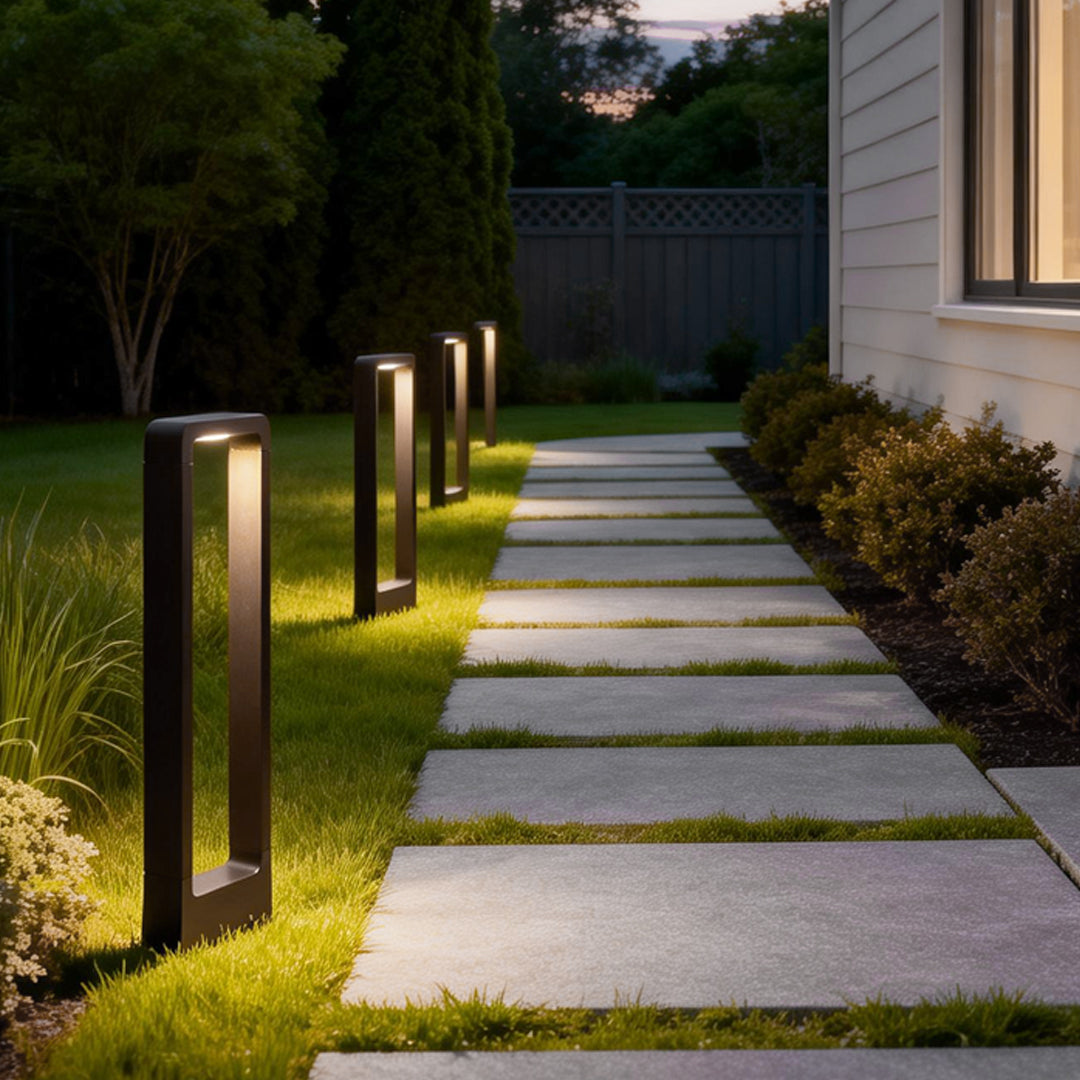 Modern Waterproof Black Bollard Light for Outdoor Use