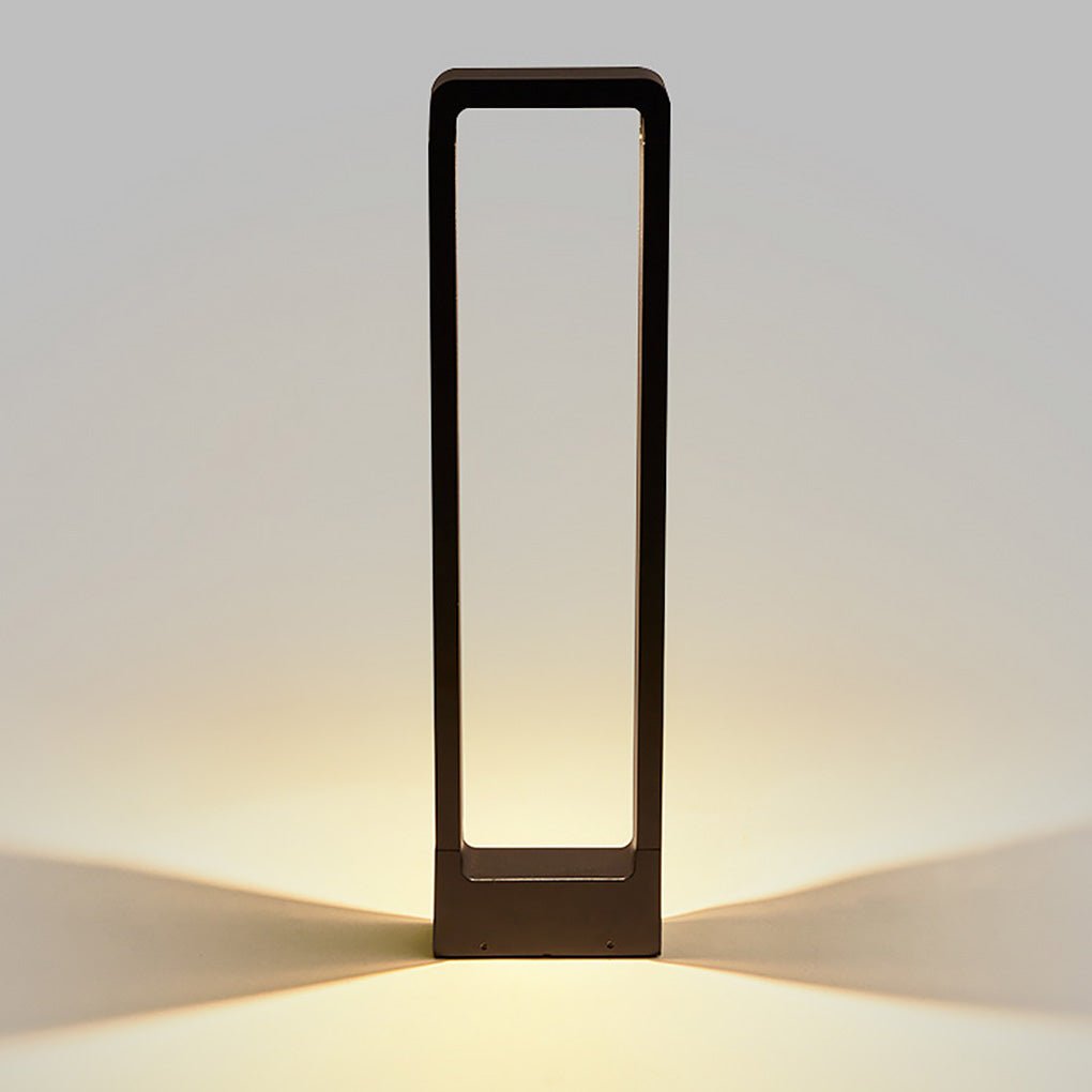 Modern Waterproof Black Bollard Light for Outdoor Use