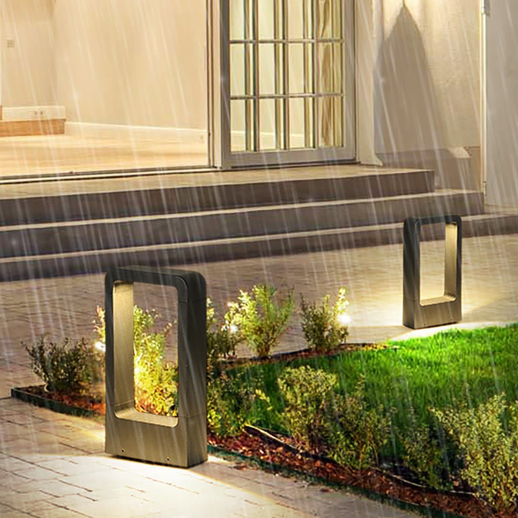 Modern Waterproof Black Bollard Light for Outdoor Use