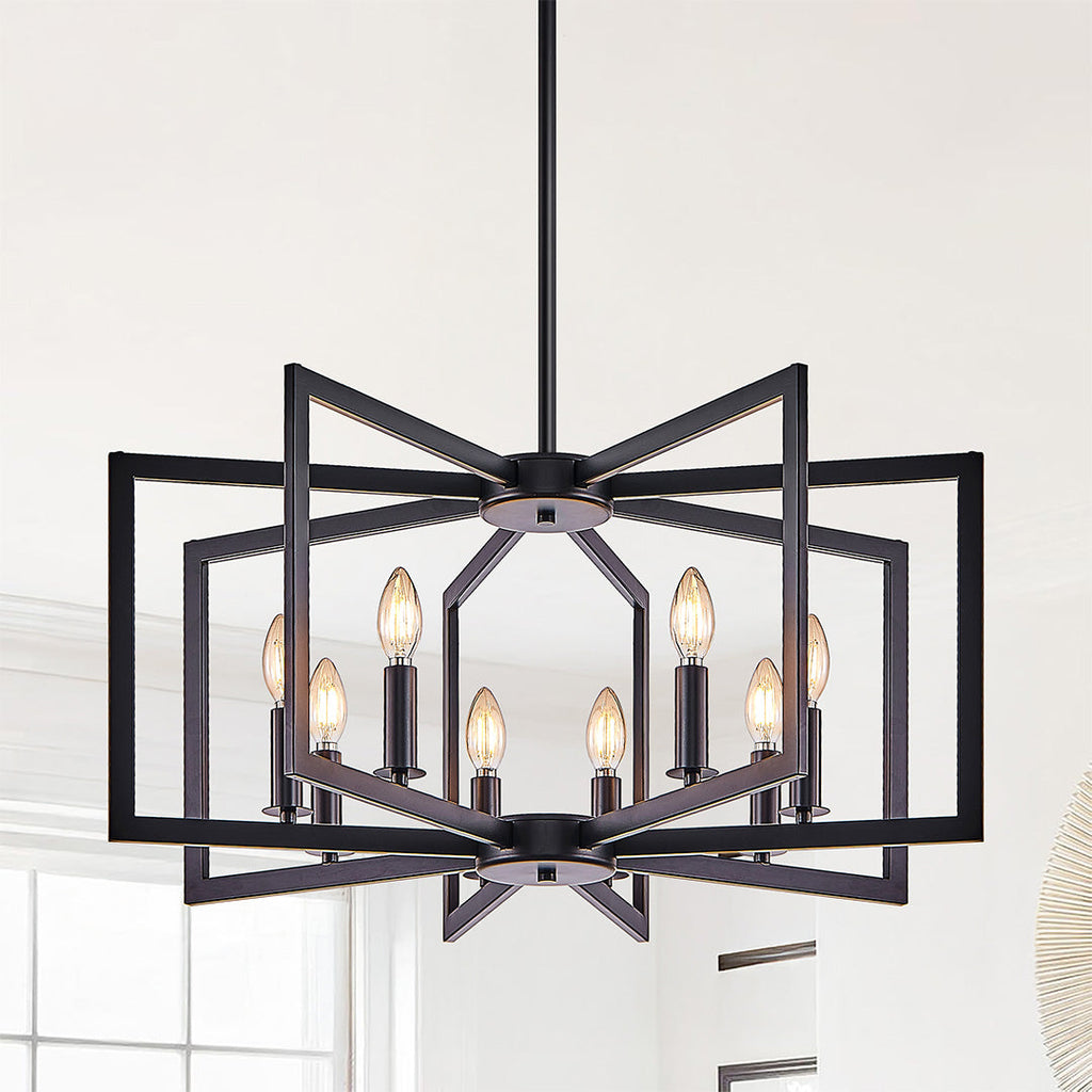 Industrial Multi-Head Candle Chandelier Ceiling Light