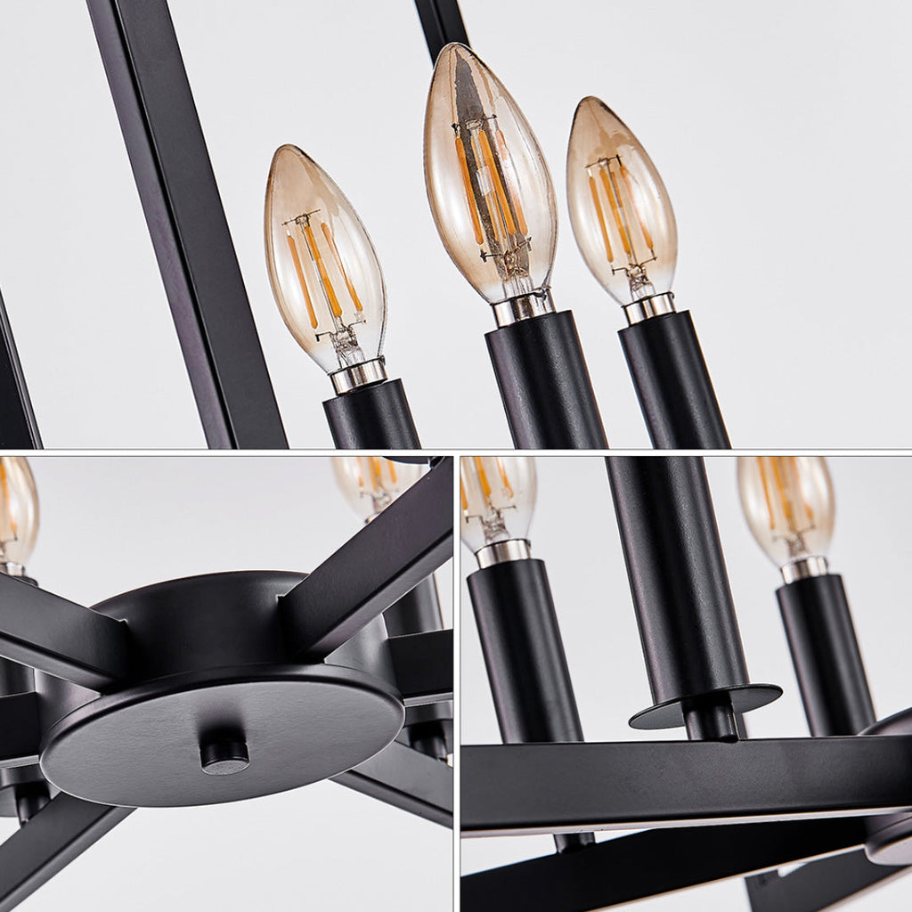 Industrial Multi-Head Candle Chandelier Ceiling Light