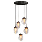 Luxury Copper and Glass Chandelier - Modern Ceiling Light